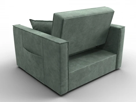 Кресло-кровать Лига-104 (80) (ЛДСП,Брус,Фанера,Велюр/Зеленый) Лига Диванов 134849