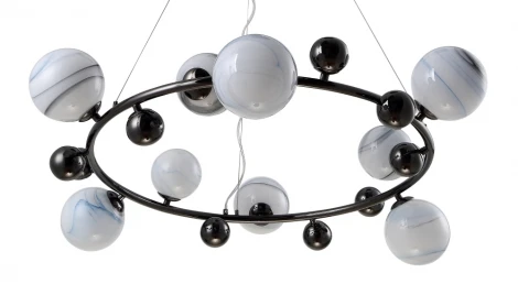 Подвесной светильник Crystal Lux SALVADORE SP9H BLACK CHROMIUM