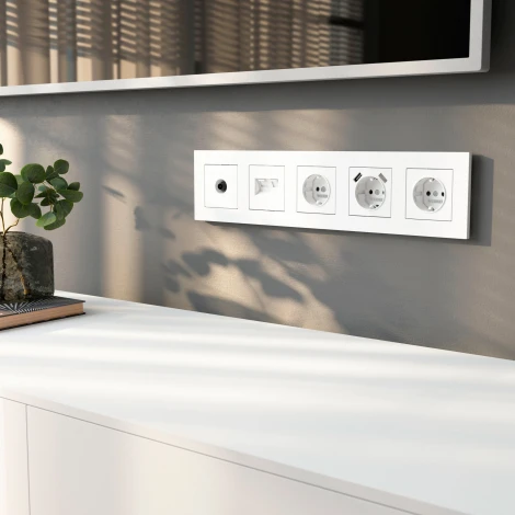 Рамка на 5 постов (белый софт) Werkel W0052961 (a067786)