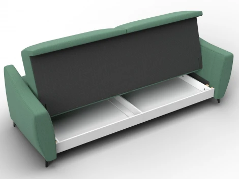 Диван-книжка Лига-095 НПБ (ДВП,ДСП,ЛДСП,Брус,Фанера,ЛДВП/Металл/Рогожка/Зеленый) Лига Диванов 132566