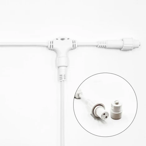 Белт-Лайт UNIBELT 10м, Провод Белый Каучук, Шаг 50 см, 20 Подвесных Патронов, IP65