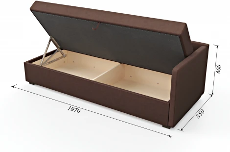 Диван-кровать Arsko Велес Угол правый велюр коричневый