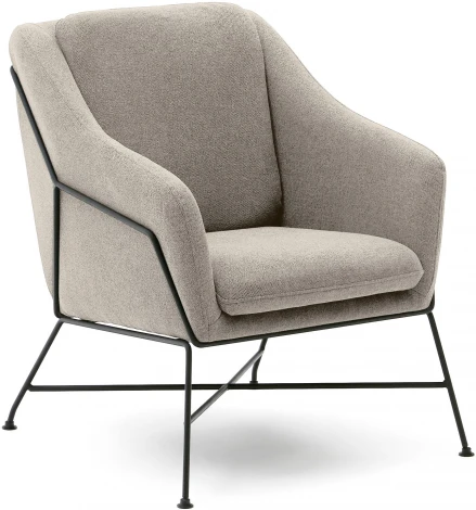 Brida Кресло бежевое на черных стальных ножках La Forma (ex Julia Grup) арт.181449