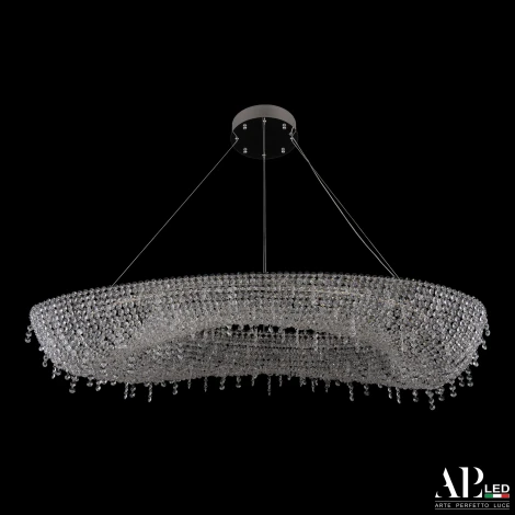 Подвесная люстра светодиодная APL LED Sicilia SH523.0.120.B.Ni.4000 (220V, хрусталь, на тросе)