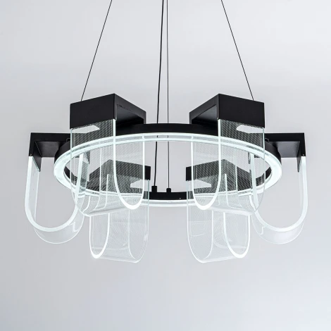 Подвесной светильник светодиодный с пультом с регулировкой цветовой температуры LED4U LED4U L7707-600 BK