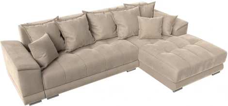 Диван угловой НордСтар правый угол (Бежевый/Велюр) Лига Диванов арт.121105