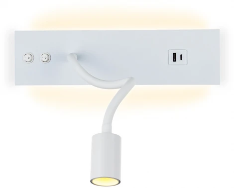 Настенный светильник LED с USB со спотом на гибкой ножке для чтения с выключателем Citilux Декарт CL704470 (220V)
