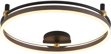 Потолочный светильник круглый Crystal Lux FERNANDO PL72W LED COFFEE/BLACK (220V, пульт управления, кольцо)