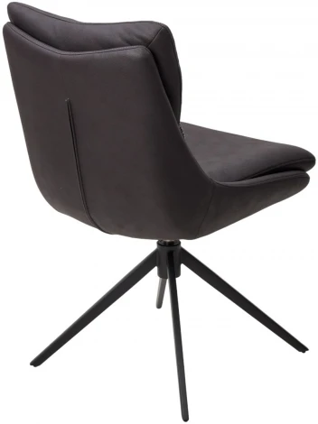 Стул LEROY 360 град. поворот Серый Maison 99# / OTE COBBLE 457 / черный каркас, ®DISAUR (арт.621M05777)