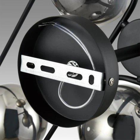 Потолочная люстра на штанге Lumion Camilie 8060/6C черный/дымчатый металл/стекло E27 6*60W 220V