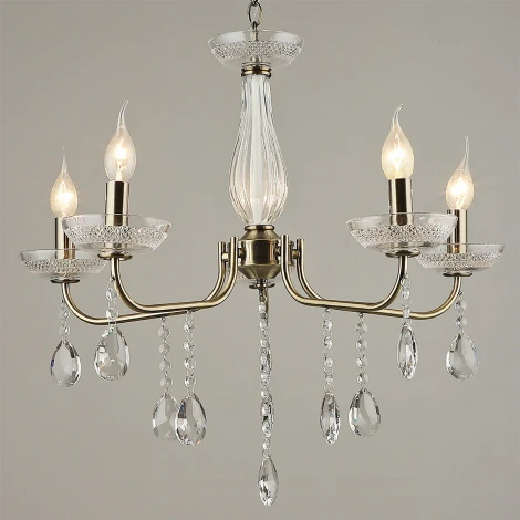 Подвесная люстра Reluce 03807-0.4-05 AB (220V, подсвечник, свеча)