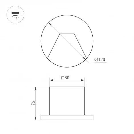 Подсветка для лестниц и ступеней LT-TIE-R120-3W Warm3000 (WH, 75x30 deg, 230V) (Arlight, IP65 Бетон) 050869