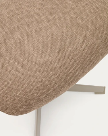 Jaspe Вращающийся пуф светло-коричневого цвета с серой отделкой металла La Forma (ex Julia Grup) арт.210908