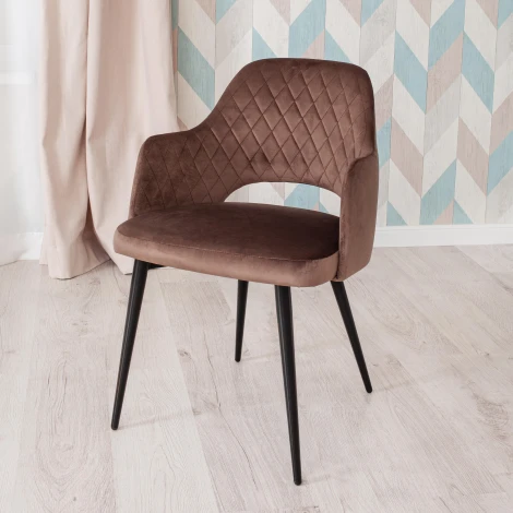 Кресло VALKYRIA (mod. 711) бежевый barkhat 5/черный (ткань/металл)