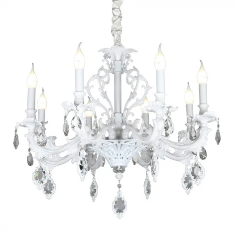 Подвесная люстра Omnilux Senis OML-74713-08 (220V, подвески, на цепи, подсвечник, свеча)