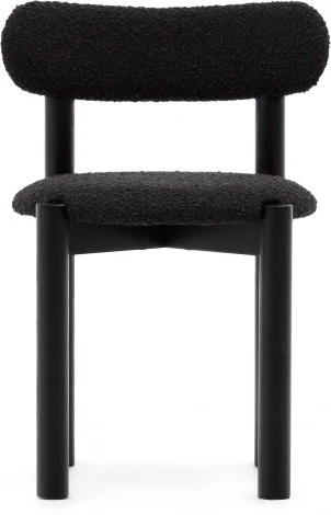 Nebai Стул из черной ткани букле и массива дуба с черной отделкой La Forma (ex Julia Grup) арт.178332