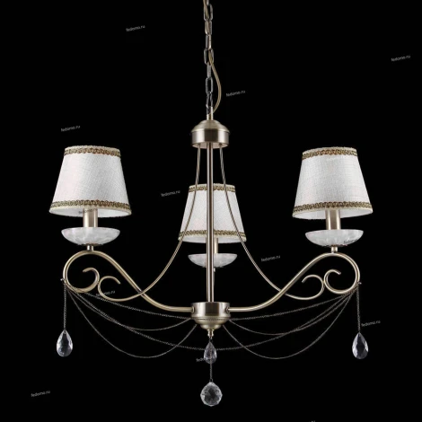 Люстра подвесная Natali Kovaltseva Malaga, 3 плафона, бронза с белым, коричневым и прозрачным