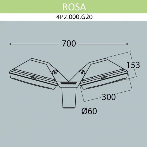 Уличный консольный светильник Fumagalli Guizeppe 4P2.000.G20.LYF1R (220V, IP66)