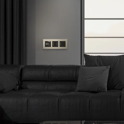 Сенсорный выключатель двухклавишный с подсветкой (черный) Werkel W4522008 (a063602)