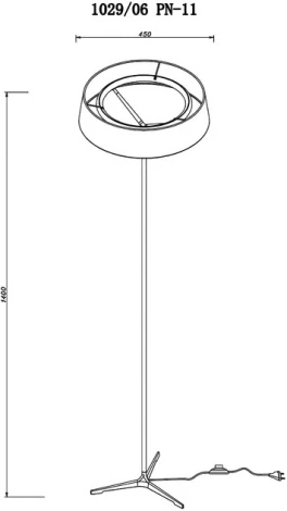 Торшер Divinare Alma 1029/06 PN-11 (LED, 220V, выключатель)