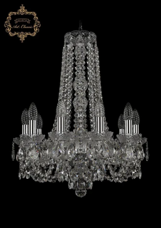 Подвесная люстра Art Classic 11.11 11.11.10.165.h-62.Cr.Sp (220V, хрусталь, на цепи, подсвечник, свеча)