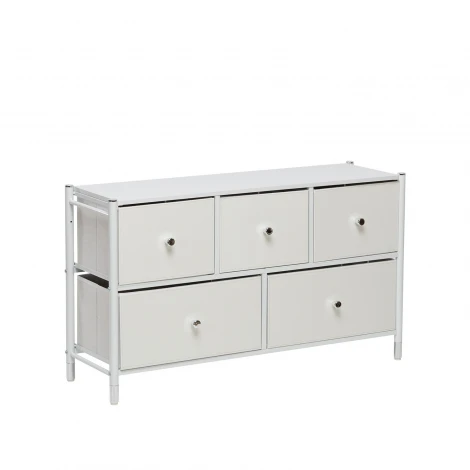 Комод Leset Нирита/Хайди широкий 5 ящиков, Белый (Сталь,Экокожа/Белый) арт.9780201379624