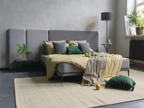 Кровать Licata ОГОГО (арт.709380), (Ткань,Рогожка,Микрошенилл/Серый)