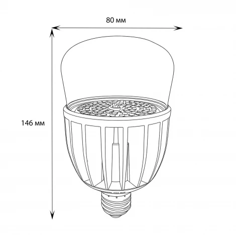 Лампочка светодиодная E27 20W груша прозрачная Uniel LED-M80-20W/SP/E27/CL ALS55WH картон