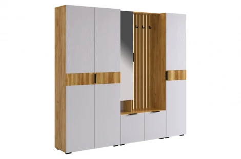 Прихожая "Бери К9" (2000х350х1826) Mebelson (ЛДСП/Дуб крафт золотой) арт.ПК09Бери.2563