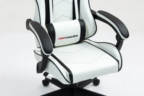 Кресло спортивное TopChairs Shadow бело-черный арт.УТ000039462