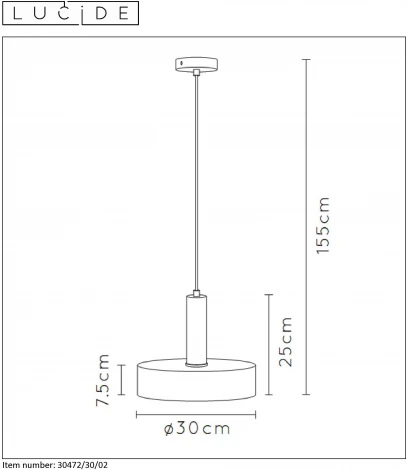 Подвесной светильник Lucide Gipsy 35400/25/31 (220V, на проводе)