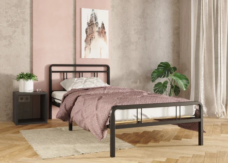 Кровать КМД 8 90 черная Форвард Леон 102069