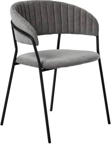 Комплект из 4-х стульев Turin серый вельвет с чёрными ножками Bradexhome арт.FR 0556K