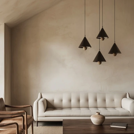 Подвесной светильник светодиодный белый металл/белый мрамор Aromas del Campo Marg C1341/40 Matt white/White Marble