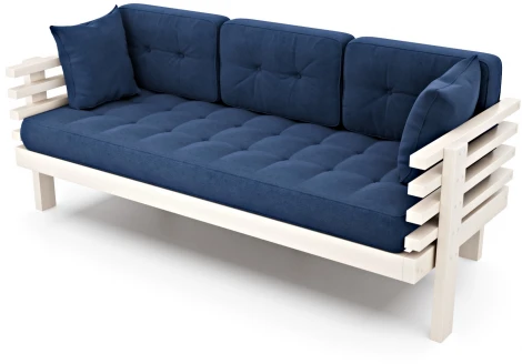 Диван Arsko Стоун беленый дуб синий велюр