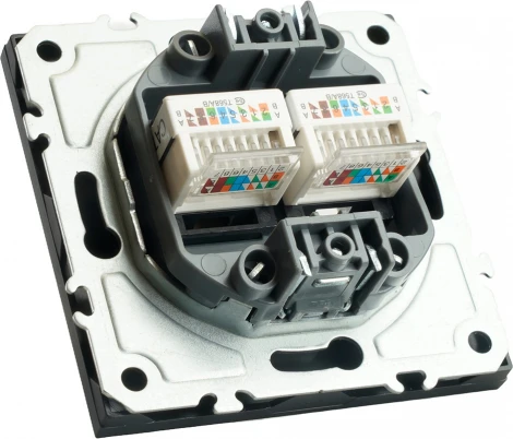 Розетка Ethernet RJ-45 (черный) Stekker Эмили 49848