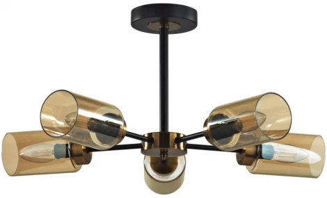 Потолочная люстра на штанге Lumion Dallin 5640/5C черный, бронза E14 4*40W 220V