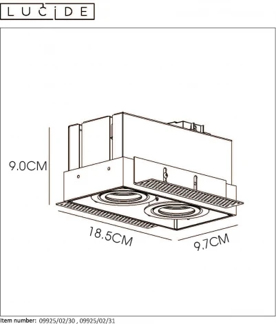 Встраиваемый точечный светильник Lucide Trimless 09925/02/31 (220V)