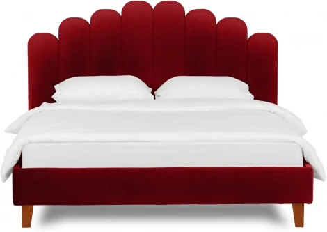 Кровать Queen II Sharlotta L 1600 ОГОГО (арт.577095), (Ткань/Бордовый)