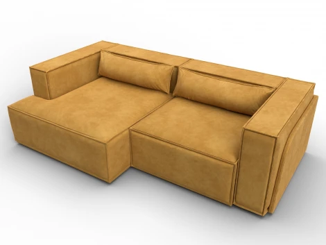 Диван угловой Лига-061 угол левый (ДСП,Брус,Фанера,Велюр/Желтый) Лига Диванов 131144L
