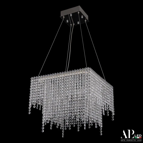 Подвесная люстра светодиодная APL LED Sicilia SH04.42.D.Ni.4000 (220V, хрусталь, на тросе)