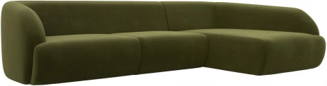 Диван угловой Лига-041 правый угол (Зеленый/Микровельвет) Лига Диванов арт.122182
