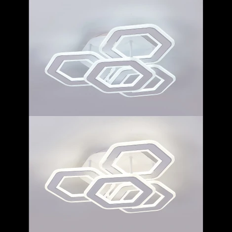 Потолочная люстра светодиодная Natali Kovaltseva Damask HIGH-TECH LED LAMPS 82060 с пультом ДУ, моб. приложением 120W, белый, LED (регулировка яркости, 220V)