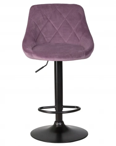 Стул барный LOGAN BLACK (пудрово-сиреневый велюр (MJ9-52))