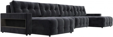 Диван п-образный с полками Лига-053 НПБ Лонг Лига Диванов (Велюр) арт.128995