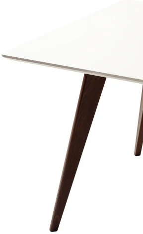 Стол R-Home Лунд 860*860 Белый Темный орех