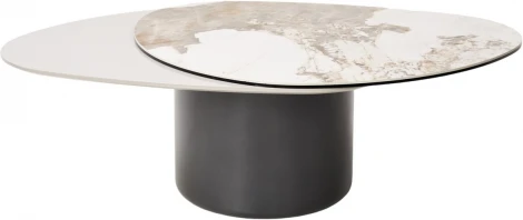 Стол кофейный NIKLAS PANDORA  керамика на стекле и окрашенный МДФ/ темно-серый МДФ каркас ®DISAUR (арт.626M05804)