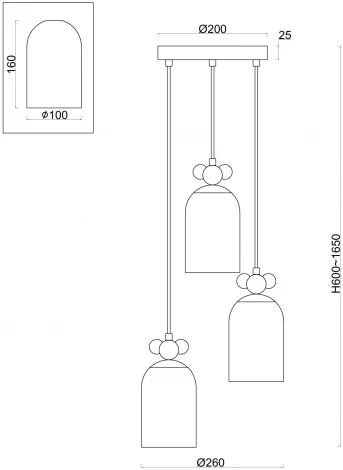 Подвесной светильник Freya Pitch FR5365PL-03CH (220V, на проводе)