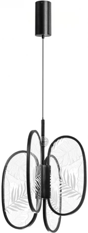 Подвесной светильник Odeon Light Piuma 6665/38L брашир. черный/металл/акрил IP20 LED 38W 2090Лм 3000K (220V, на проводе)