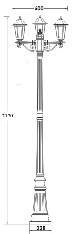 Наземный фонарь Oasis Light PETERSBURG S 79809SB Bl (220V, фонарь, IP44)